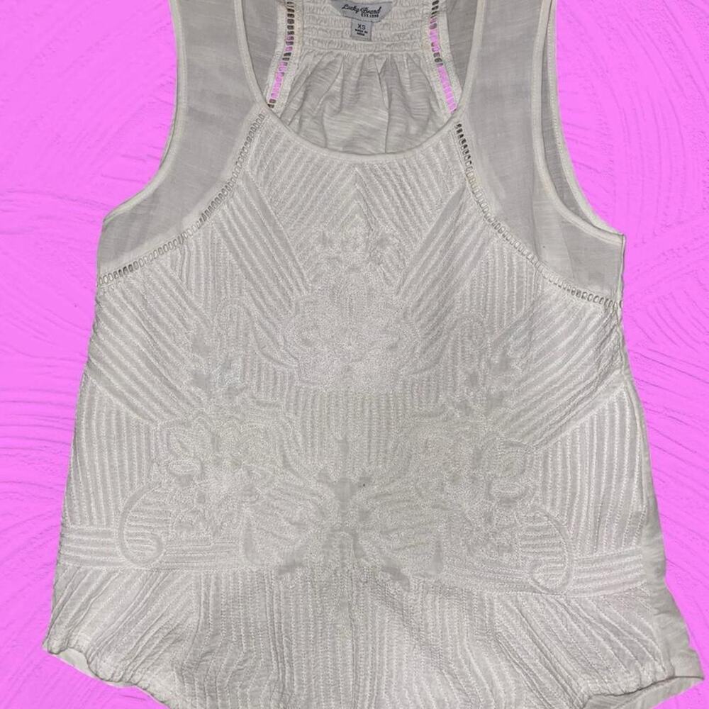 Lucky brand sleeveless white top